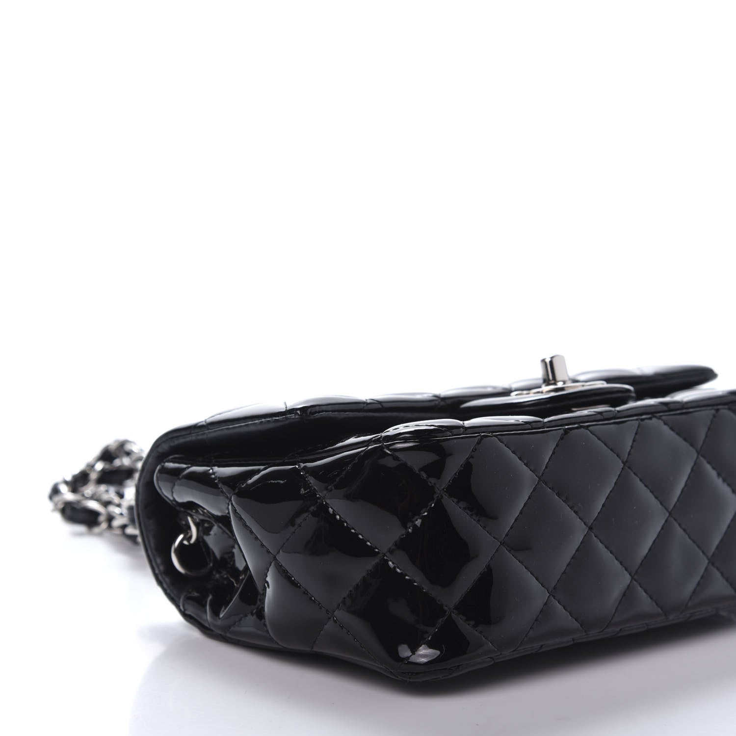Chanel Patent Calfskin Quilted Mini Rectangular Flap Black 6 of 12