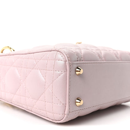 Christian Dior Metallic Lambskin Cannage Mini Lady Dior Lotus 9 of 10