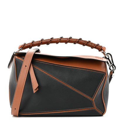 Loewe Calfskin Small Craft Puzzle Bag Tan Black 1 of 11
