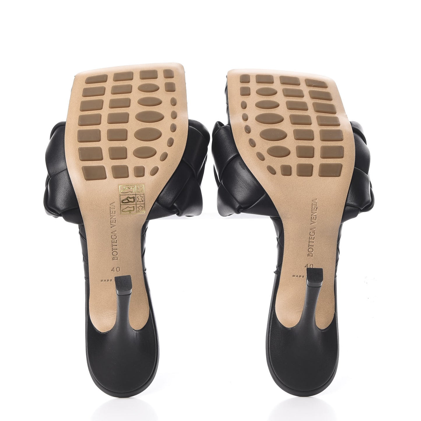 Nappa Maxi Intrecciato Lido Mule Sandals 40 Black