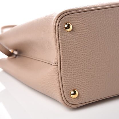 Prada Saffiano Cuir Medium Double Bag Cammeo Marmo 12 of 13