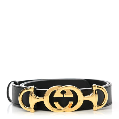 Gucci Calfskin Trapuntata Zumi 30mm Belt 95 38 Black 1 of 7