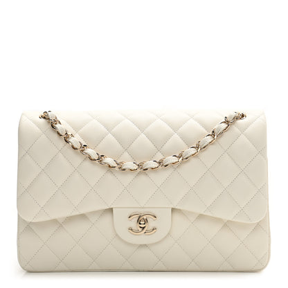 Chanel Caviar Quilted Jumbo Double Flap White 1 of 10