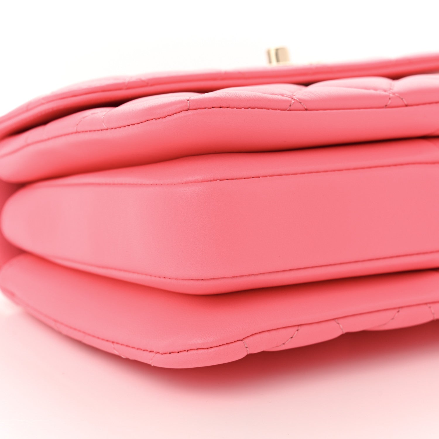 Chanel Lambskin Lacquered Quilted Mini Trendy CC Dual Handle Flap Bag Coral Pink 9 of 11