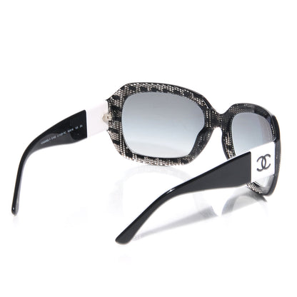 Chanel Acetate CC Lace Effect Sunglasses 5146 Black White 2 of 5