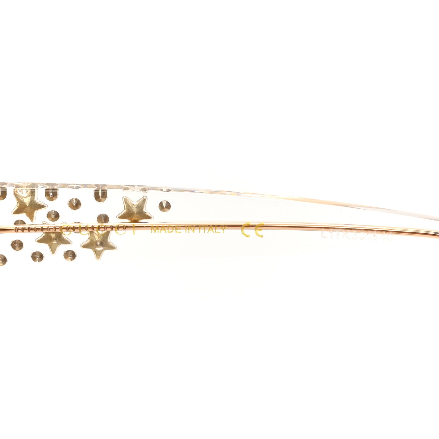 Acetate Crystal Oversize Mirrored Star Sunglasses GG0116S Ivory