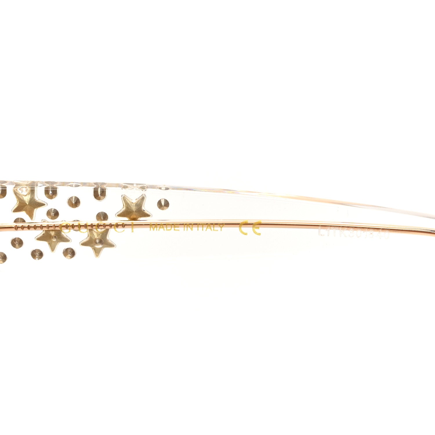 Gucci Acetate Crystal Oversize Mirrored Star Sunglasses GG0116S Ivory 5 of 8