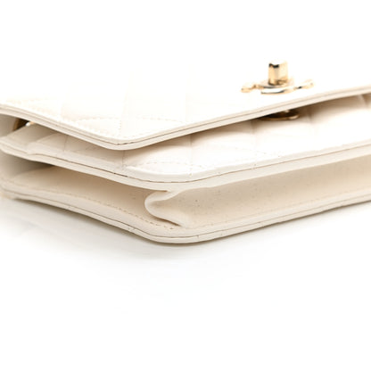 Chanel Lambskin Quilted Trendy CC Wallet On Chain WOC White 9 of 11