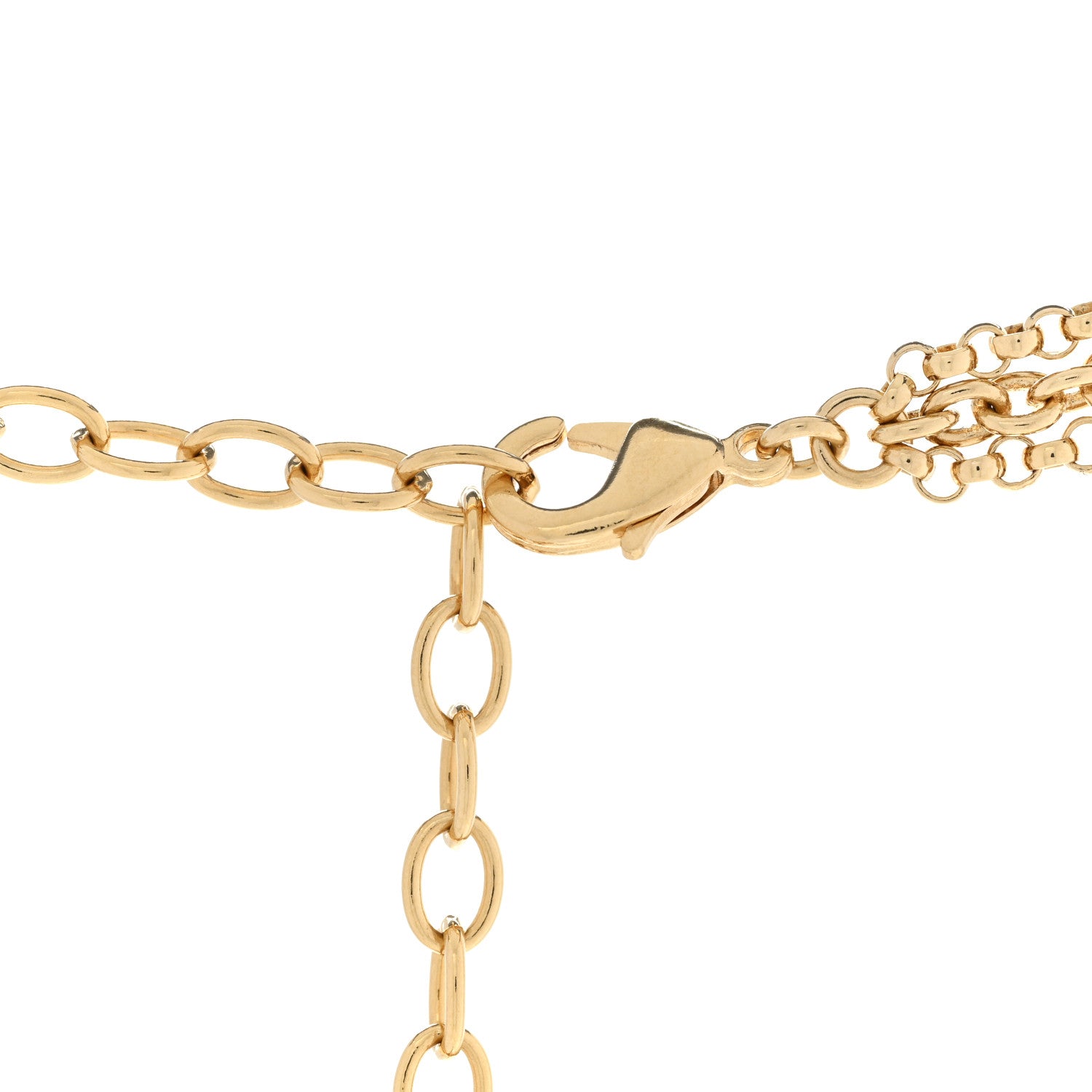 Chanel Crystal CC Heart Link Multi Strand Choker Necklace Gold 5 of 6