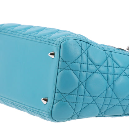 Christian Dior Lambskin Cannage Medium Lady Dior Blue 10 of 10
