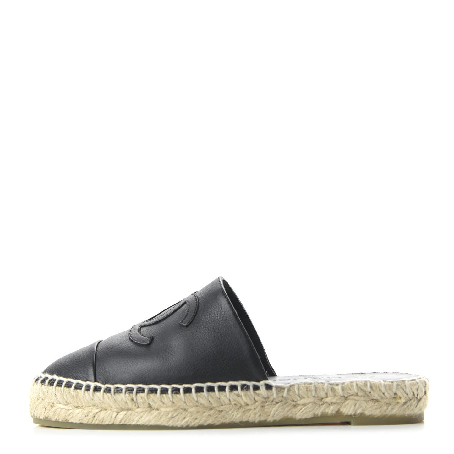 Calfskin CC Espadrille Mules 35 Black