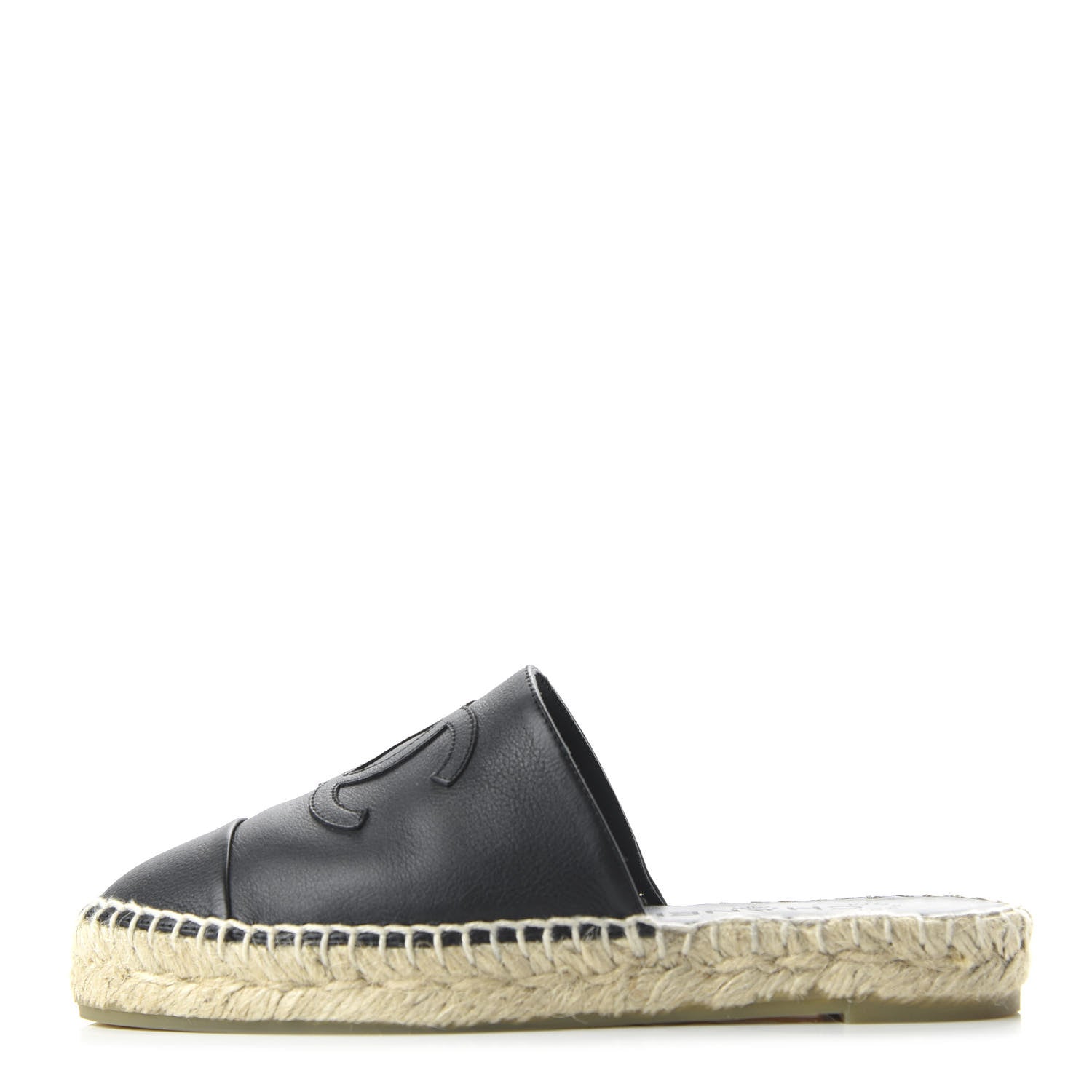 Chanel Calfskin CC Espadrille Mules 35 Black 1 of 10