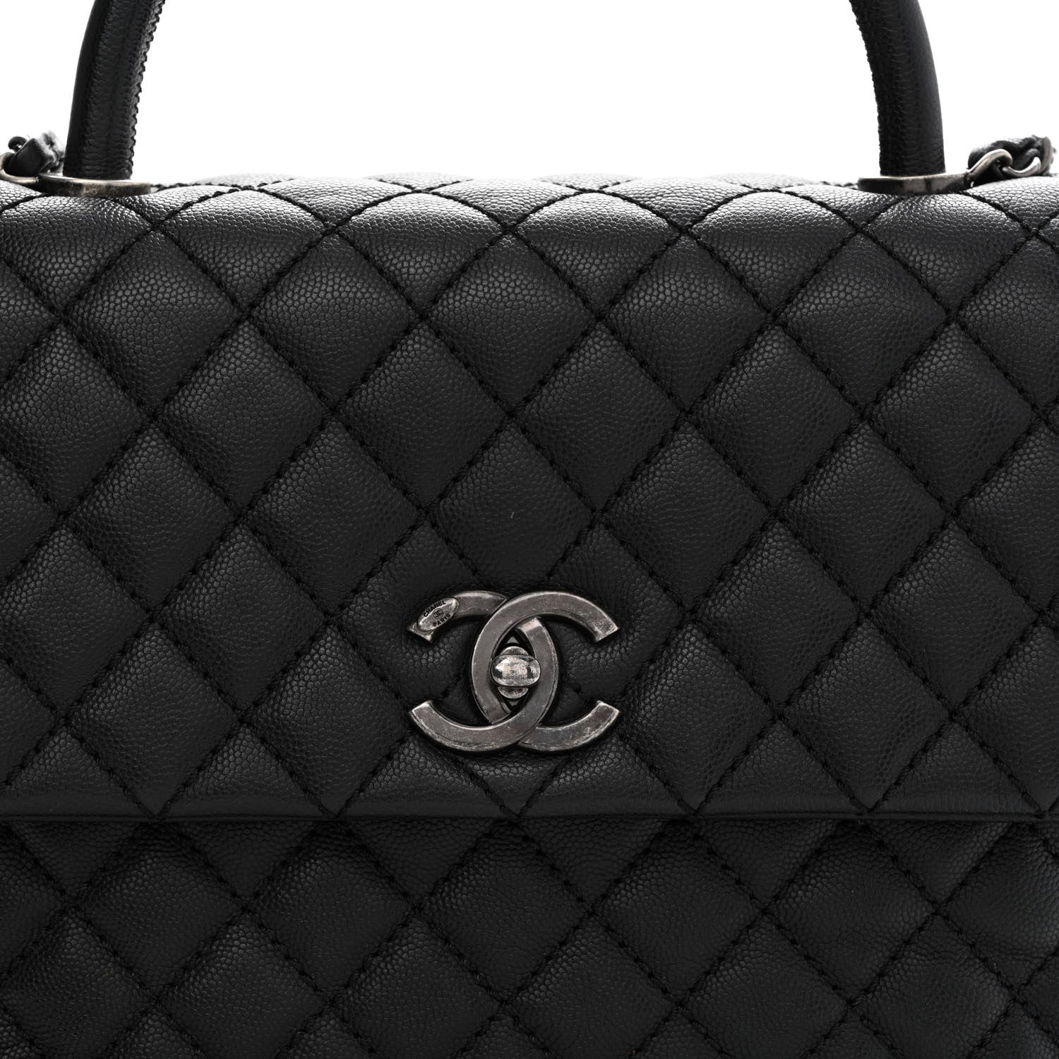 Chanel Caviar Quilted Medium Coco Handle Flap Black 8 of 12