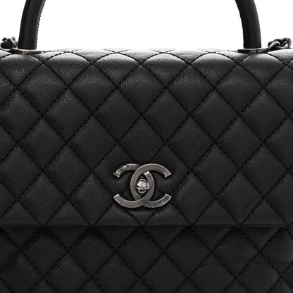 Chanel Caviar Quilted Medium Coco Handle Flap Black 8 of 12