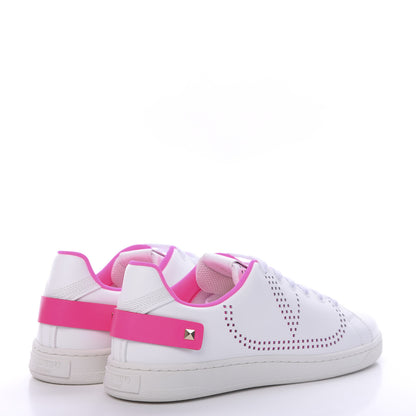 Valentino Garavani Calfskin Womens Backnet Sneakers 40 White Fuchsia 4 of 8