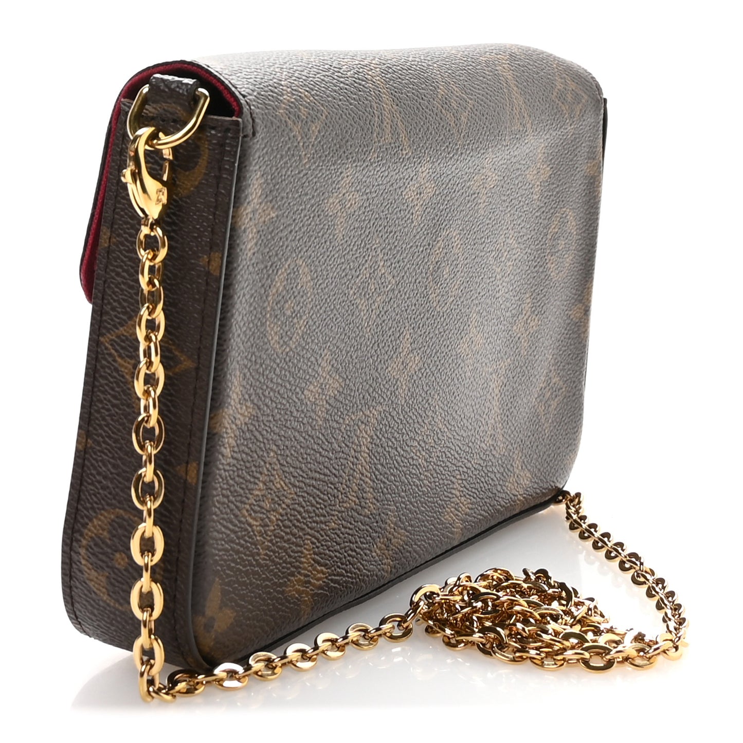 Monogram Pochette Felicie Chain Wallet Fuchsia