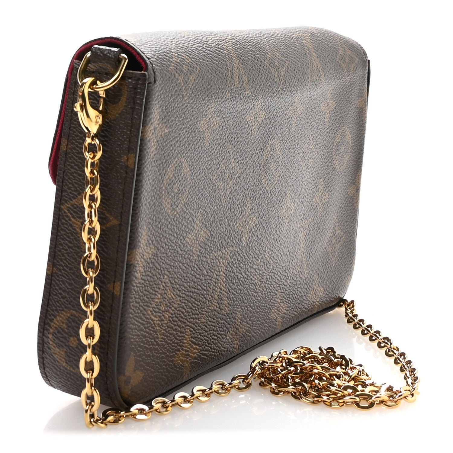 Louis Vuitton Monogram Pochette Felicie Chain Wallet Fuchsia 4 of 14