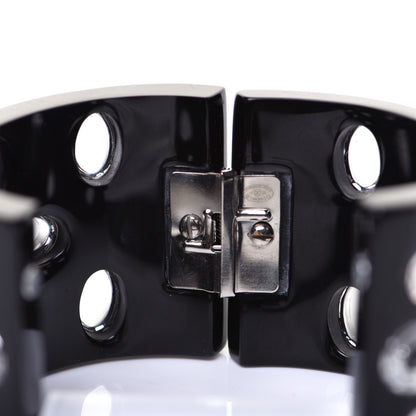 Chanel Resin Crystal CC Cuff Black 8 of 10