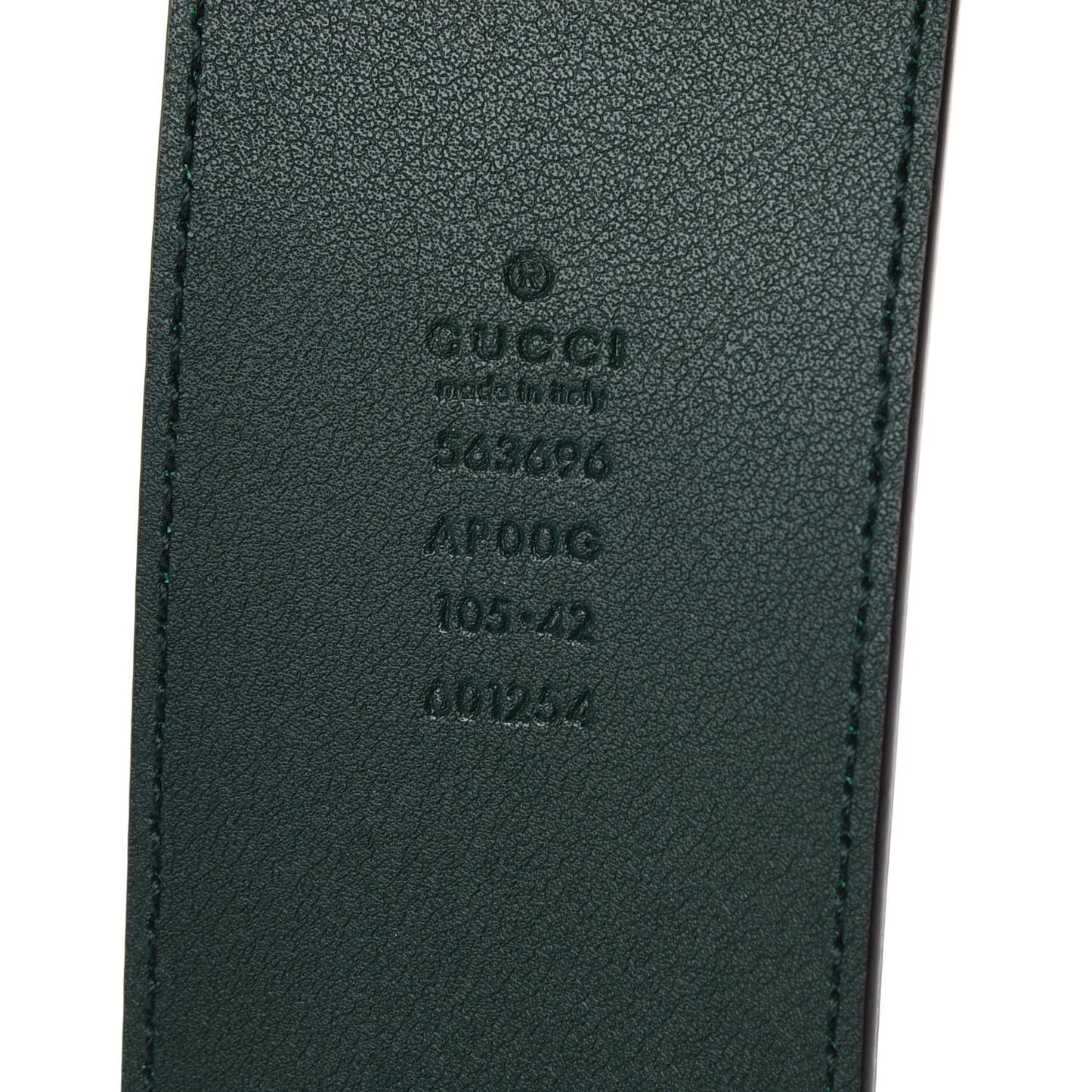 Calfskin Lizard Double G 50mm Belt 105 42 Vintage Green