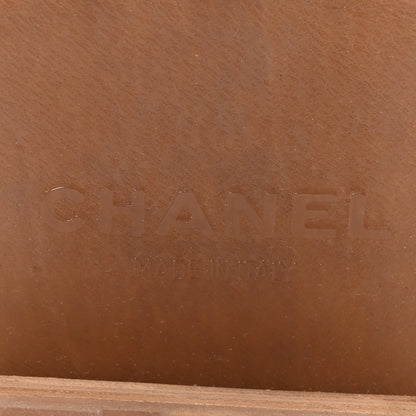 Chanel Patent Suede Lace Up Chain Boots 37 White Light Brown Black 7 of 9