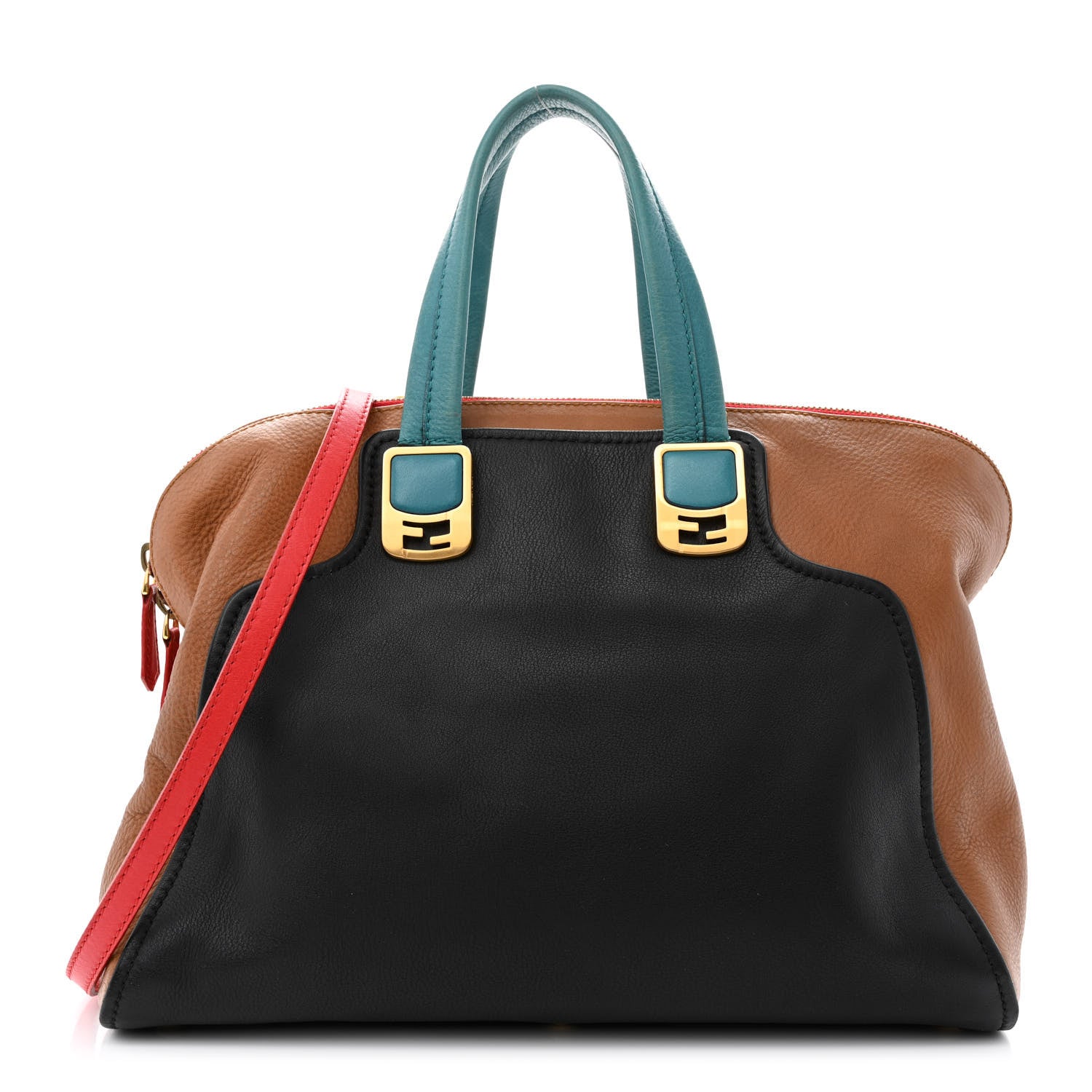 Fendi Calfskin Colorblock Large Chameleon Tote Biscotto 1 of 9