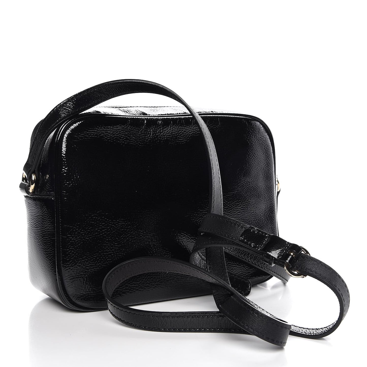 Soft Patent Small Soho Disco Bag Black
