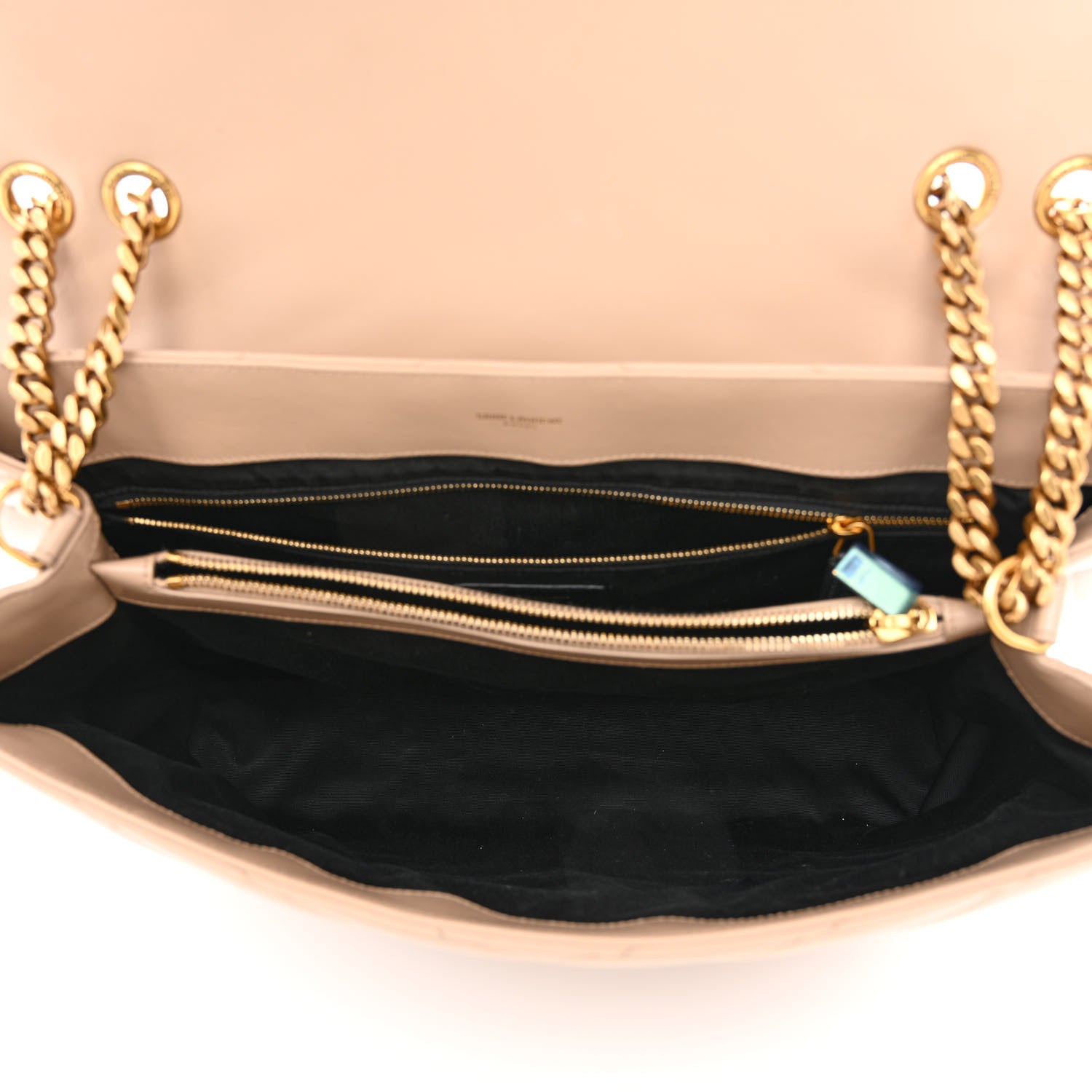 Saint Laurent Calfskin Matelasse Large Loulou Monogram Chain Satchel Dark Beige 5 of 15