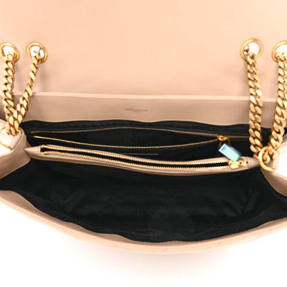 Saint Laurent Calfskin Matelasse Large Loulou Monogram Chain Satchel Dark Beige 5 of 15