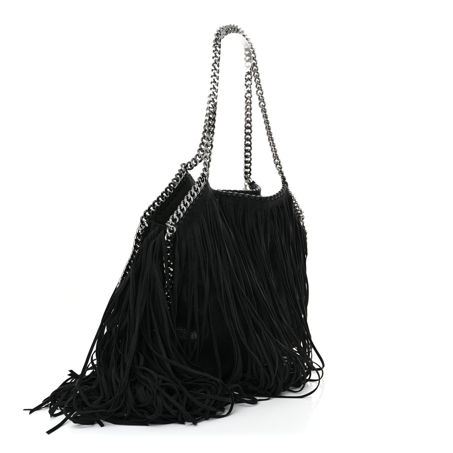 Eco Suede Fringe Falabella Tote Black