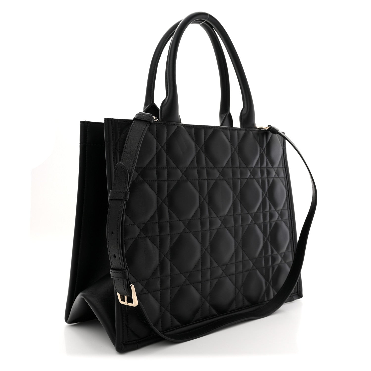 Christian Dior Calfskin Macro Cannage Medium Book Tote Black 2 of 10