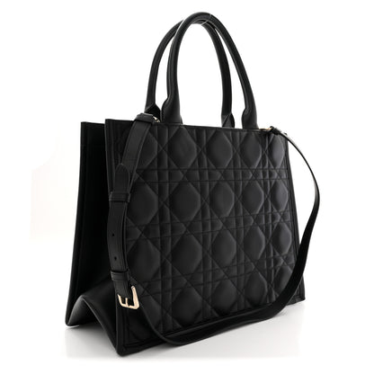 Christian Dior Calfskin Macro Cannage Medium Book Tote Black 2 of 10
