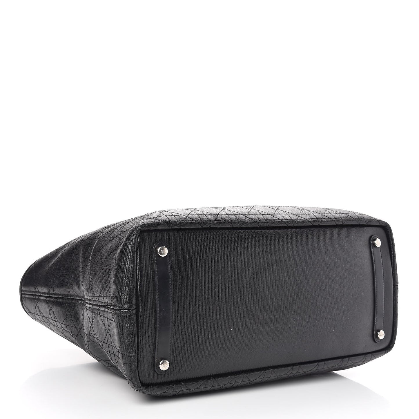 Coated Canvas Cannage Large Panarea Shopping Tote Black
