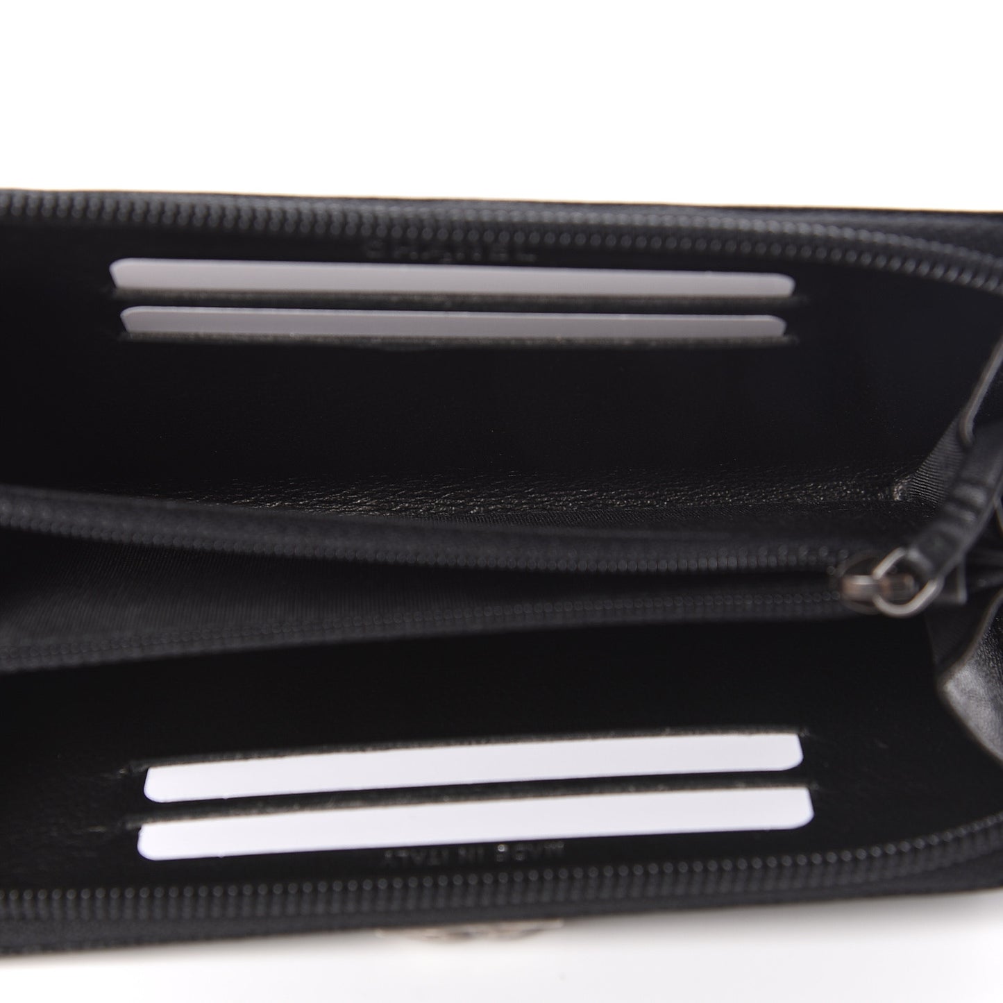 Caviar Quilted Small Boy Zip Around Wallet Black