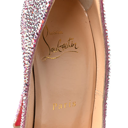 Christian Louboutin Suede Metallic Strass Lady Peep 150 Pumps 37.5 Aurora Borea 7 of 7