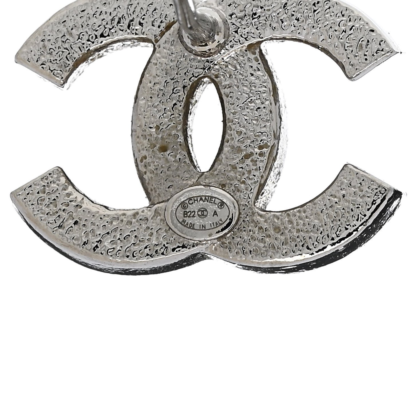 Crystal CC Earrings Silver Black