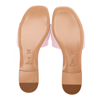 Louis Vuitton Lambskin Embossed Monogram Revival Flat Mules 38 Rose Clair 5 of 8