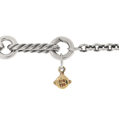 David Yurman Sterling Silver 18K Yellow Gold Figaro Two Tone Toggle Necklace 3 of 4