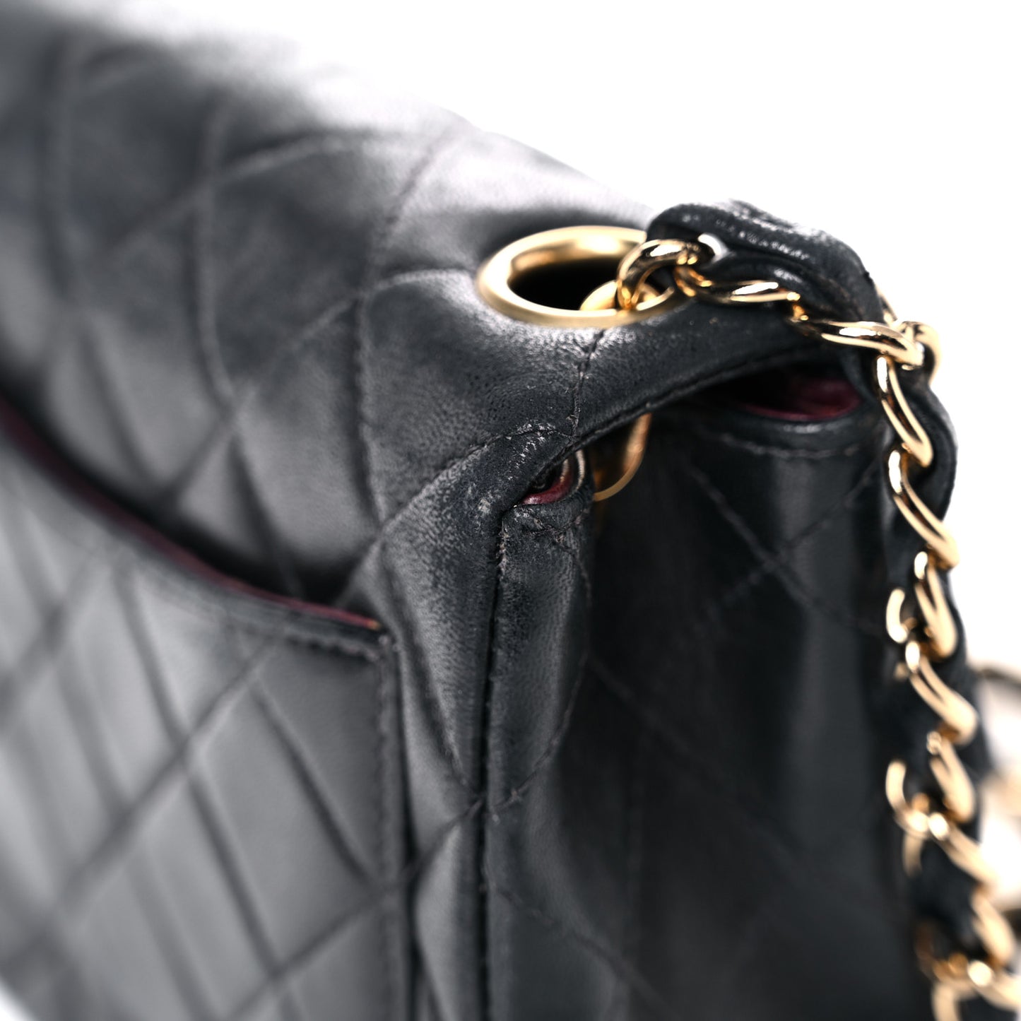 Lambskin Quilted Mini Square Flap Bag Black