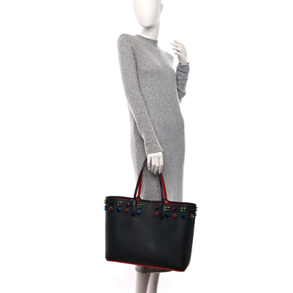 Christian Louboutin Calfskin Empire Spike Studded East West Cabata Tote Black Multicolor 2 of 9