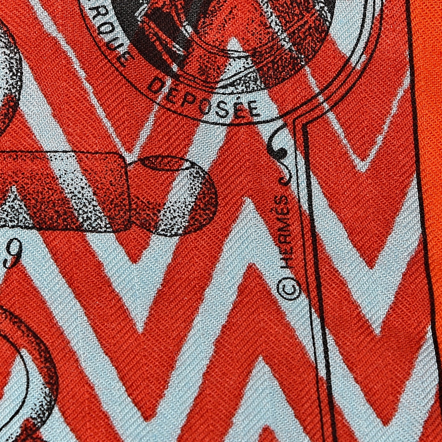 Hermes Cashmere Silk Manufacture de Boucleries Shawl 140 Turquoise Orange Vert 6 of 6