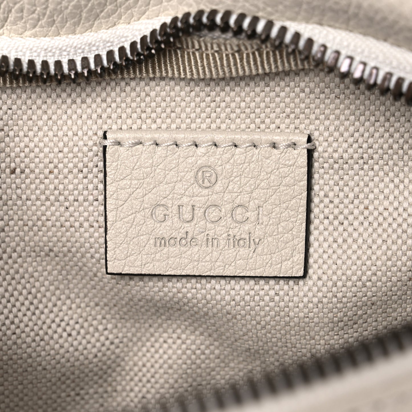 Grained Calfskin Small Logo Belt Bag White