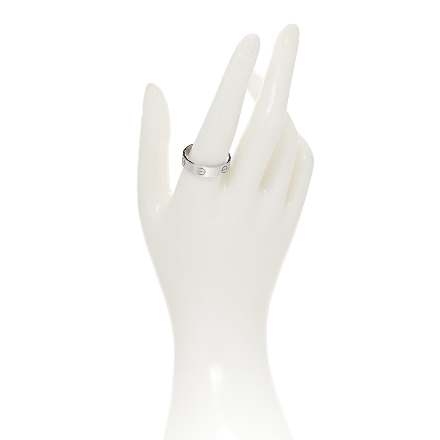 Cartier 18K White Gold 5.5mm LOVE Ring 65 11 2 of 4