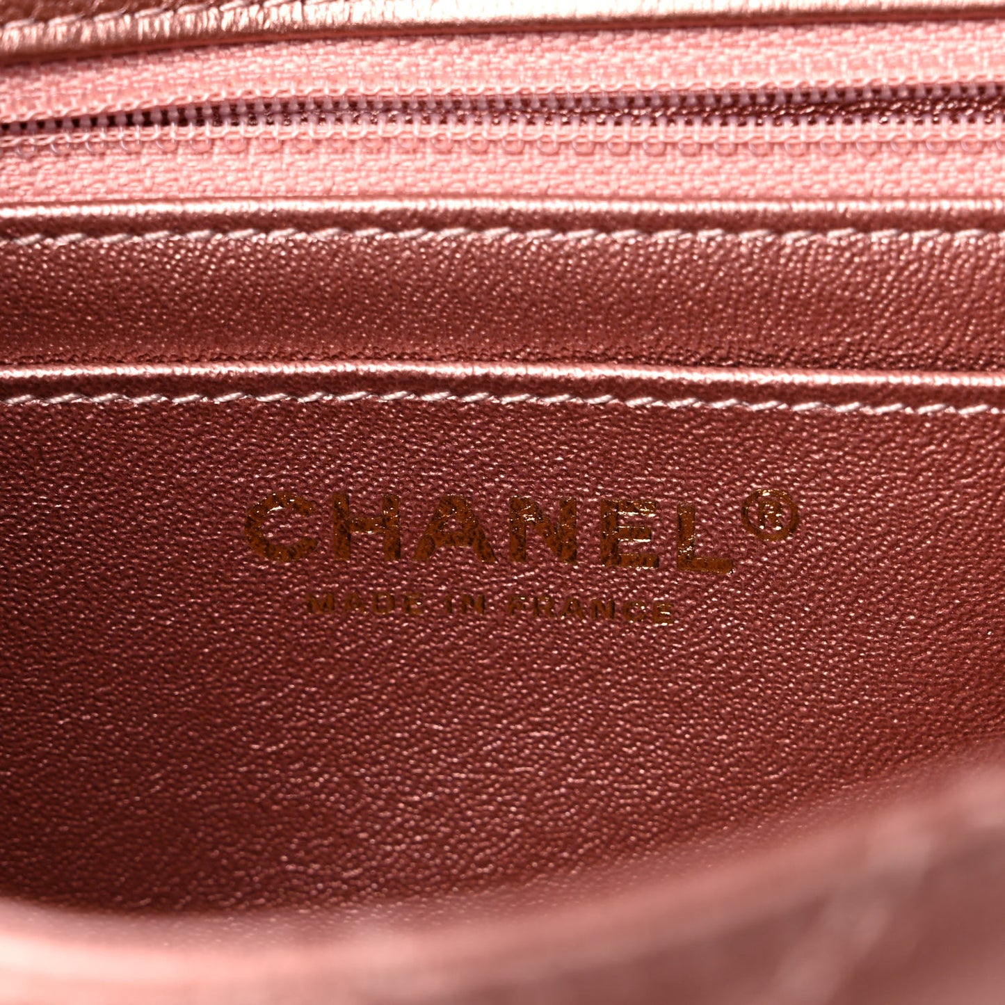 Metallic Grained Calfskin Quilted 2.55 Reissue Mini Flap Copper Pink