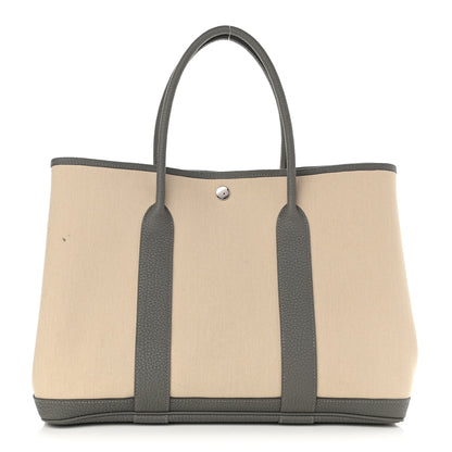 Hermes Toile Militaire Negonda Garden Party 36 MM Tote Beton Gris Meyer 1 of 12