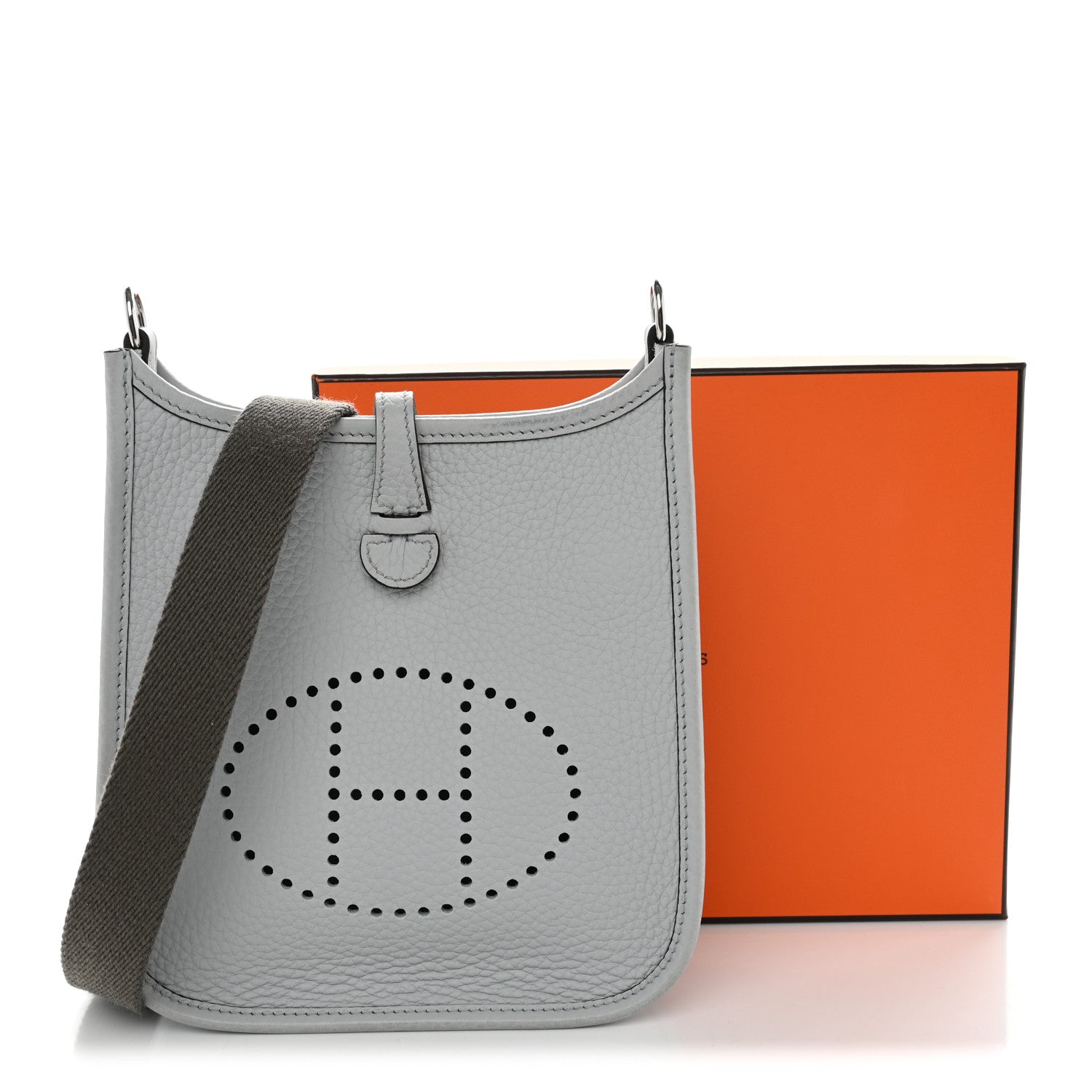 Hermes Taurillon Clemence Amazone Evelyne TPM Bleu Pale Etain 11 of 11