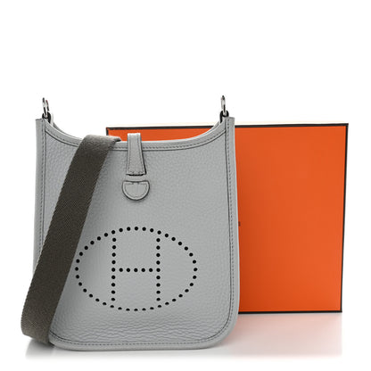Hermes Taurillon Clemence Amazone Evelyne TPM Bleu Pale Etain 11 of 11