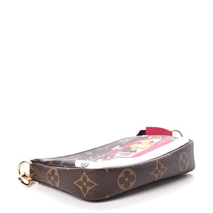 Louis Vuitton Monogram 2019 Christmas Animation Mini Courchevel Pochette Accessories Fuchsia 4 of 8
