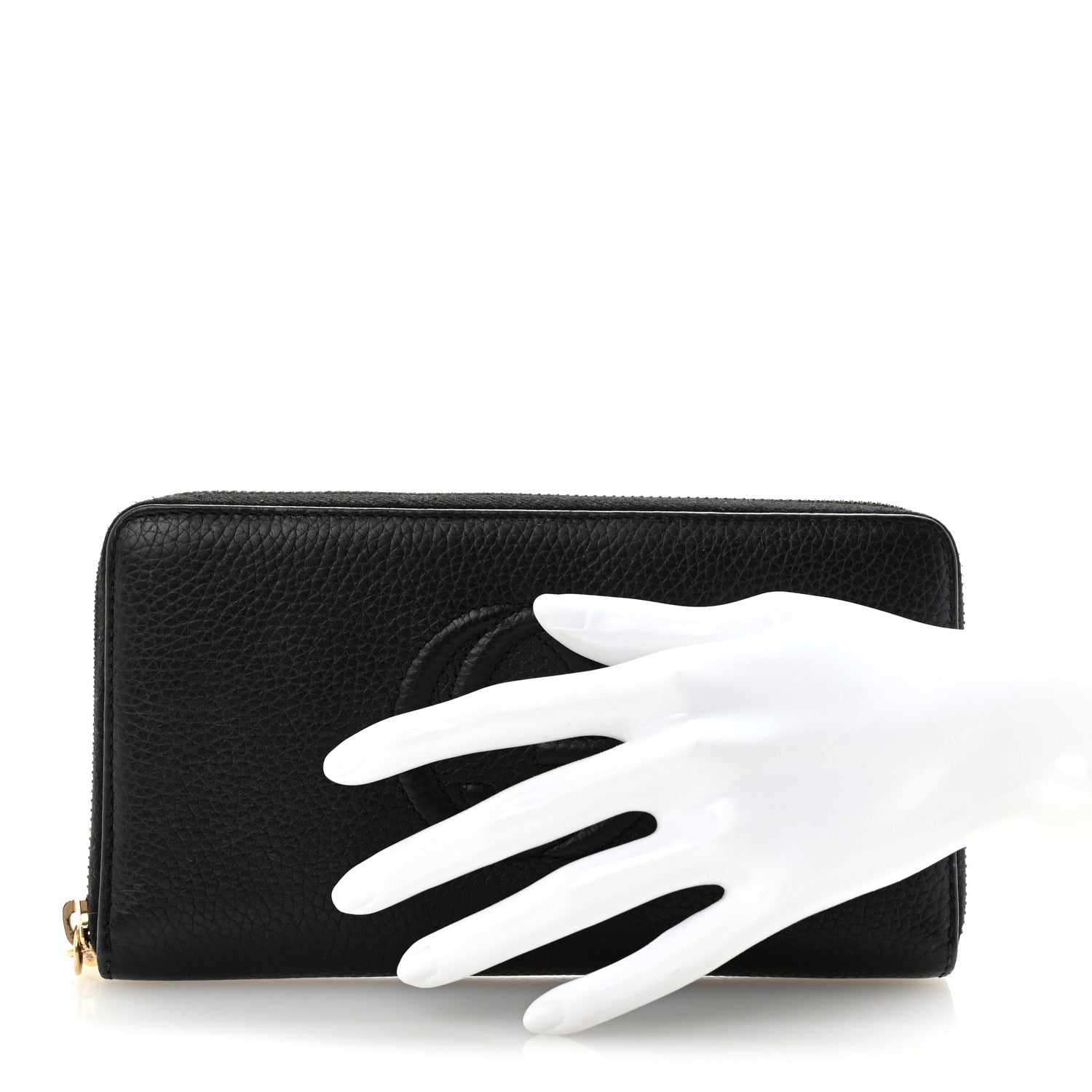 Gucci Pebbled Calfskin Soho Zip Around Wallet Black 2 of 8