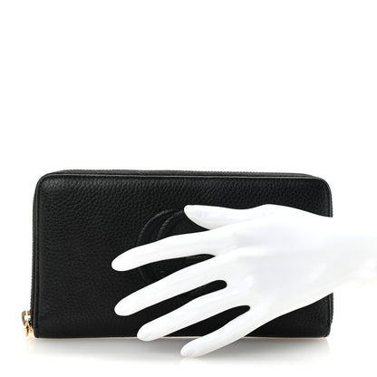 Gucci Pebbled Calfskin Soho Zip Around Wallet Black 2 of 8