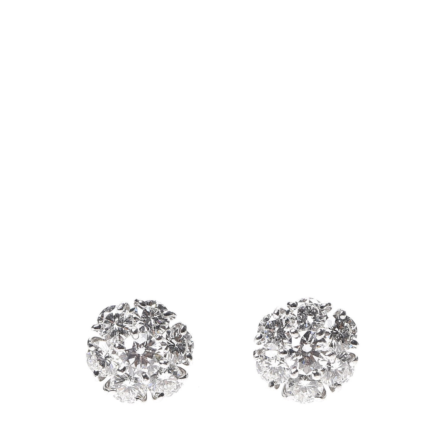 18K White Gold Diamond Fleurette Earrings